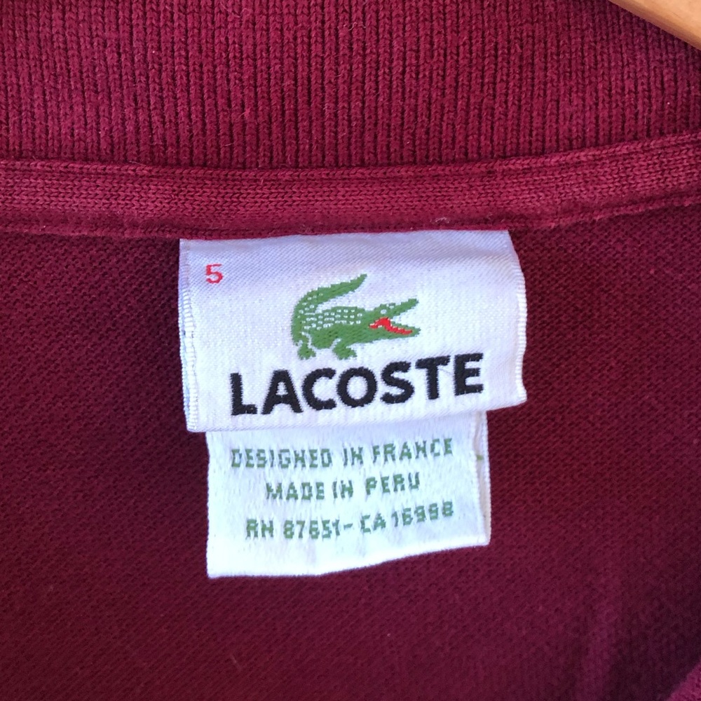 Lacoste men’s long sleeve polo shirt, size 5 - Picture 3 of 3